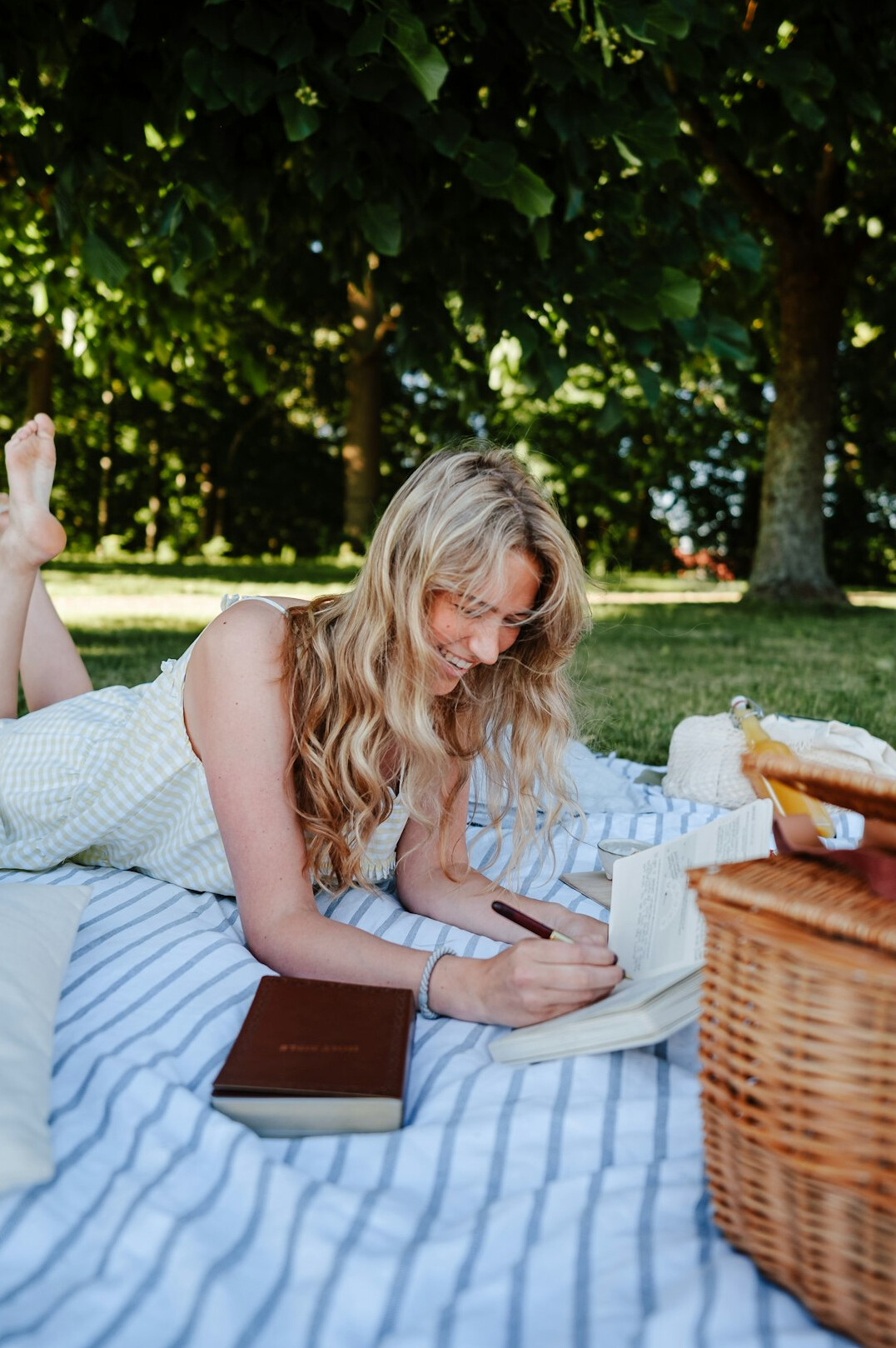 woman writing in journal