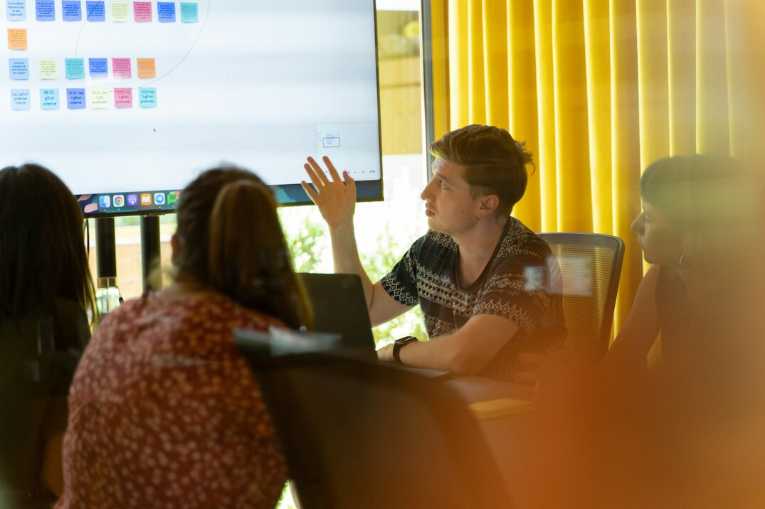 confident person presenting to group