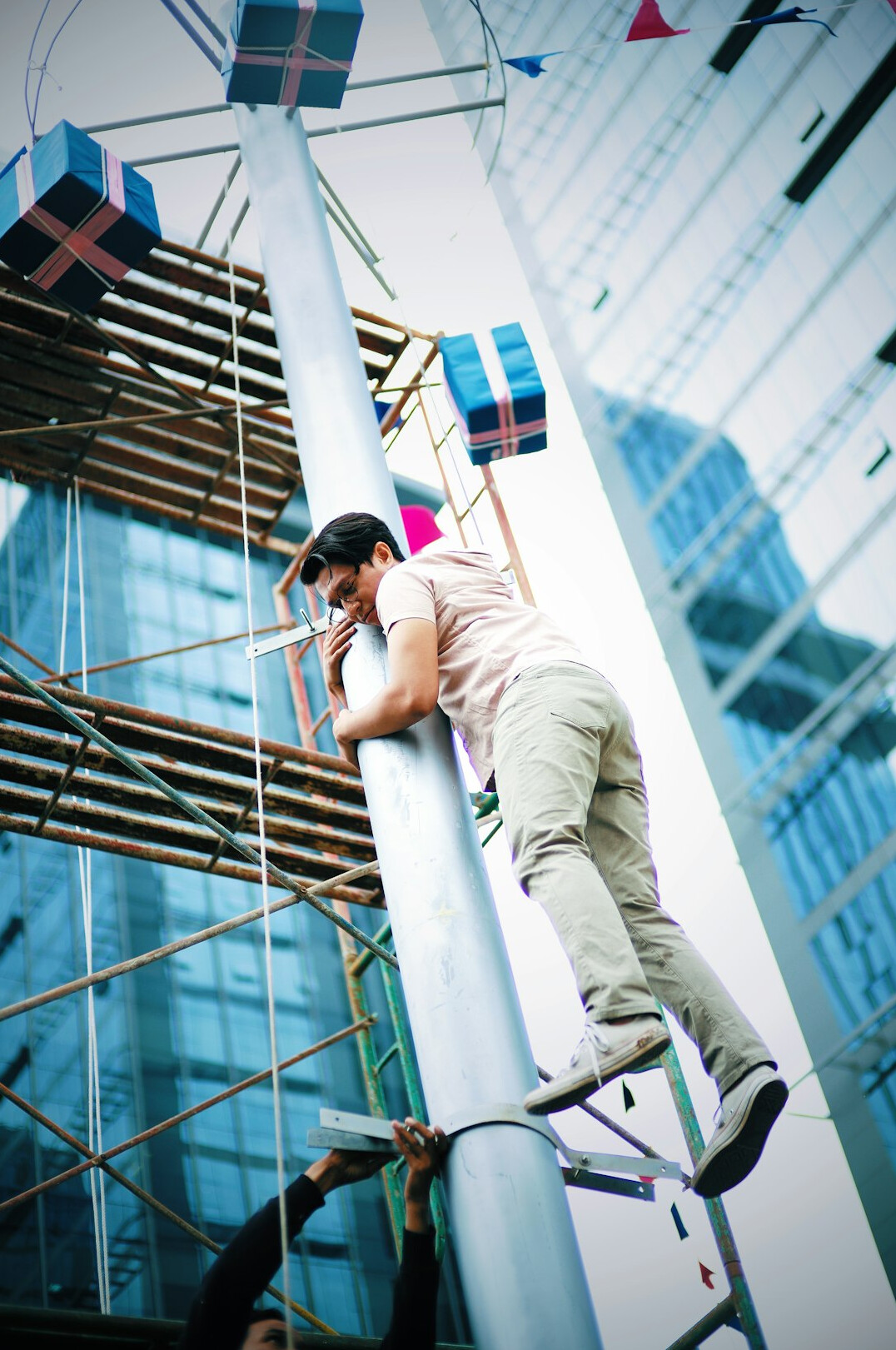 person climbing career ladder