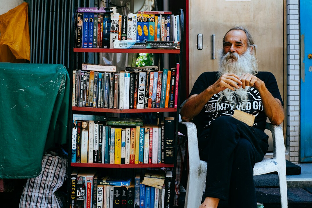 Portrait of a bearded Brazilian man writer